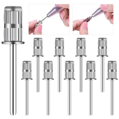 10 Pieces Nail Drill Heads Nail Drill Bits Sanding Band Shaft 3/32 Inch Nail Drill Bits Mandrels for Electric File Nail Sanders