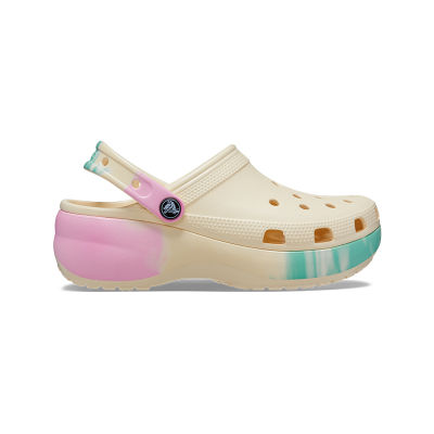 [11.11 ลดเพิ่ม 20%] [พร้อมส่ง] Crocs Classic Platform Ombre Clog/Vanilla/Multi 208278-1FR