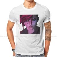 Arcane League Of Legends Animated Tshirt For Men Vi Face Soft Leisure Sweatshirts T Shirt Novelty New Design Loose