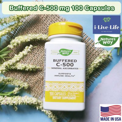 วิตามินซี สูตรบัฟเฟอร์ Buffered C-500 mg 100 Capsules - Natures Way