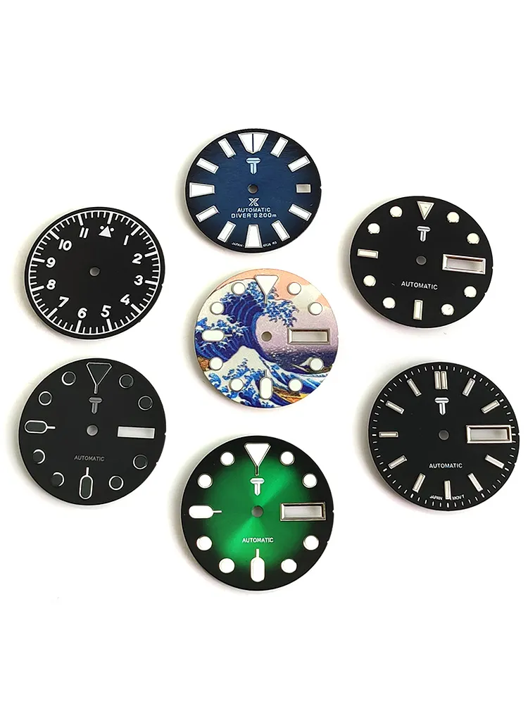 MOD Black White Watch Dial Super Bright Green/Blue Luminous Brass Suitable  For Seiko SKX007 009 For NH35/NH36/4R/7S Automatic Movement Parts  |  Lazada PH
