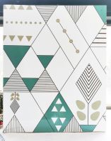 ♗✷ PVC Waterproof Oil Proof Geometric Patterns Aluminum Foil Kitchen Countertops Wallpaper Vinyl Self Adhesive Wall Decor Stickers