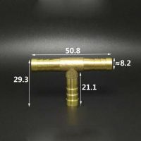 10 PCS 8mm Hose Barb Tee 3 Ways Splicer Brass Hosetail Fitting Adapter Coupling Water Fuel