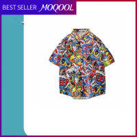 MOQOOL เสื้อเชิ้ตแฟชั่น  ถนนสไตล์ยุโรปและอเมริกา เสื้อยืดผู้ชาย