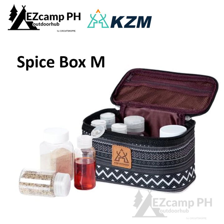 KZM Outdoors Spice Box M Portable Camping Condiments Sauce Storage