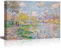 1ชิ้นไม้ภายในกรอบหรือไร้กรอบ Wall26-ฤดูใบไม้ผลิโดย Seine By Claude Monet-ผ้าใบศิลปะพิมพ์บนผนังภาพวาดการทำสำเนาที่มีชื่อเสียงของตกแต่งบ้าน