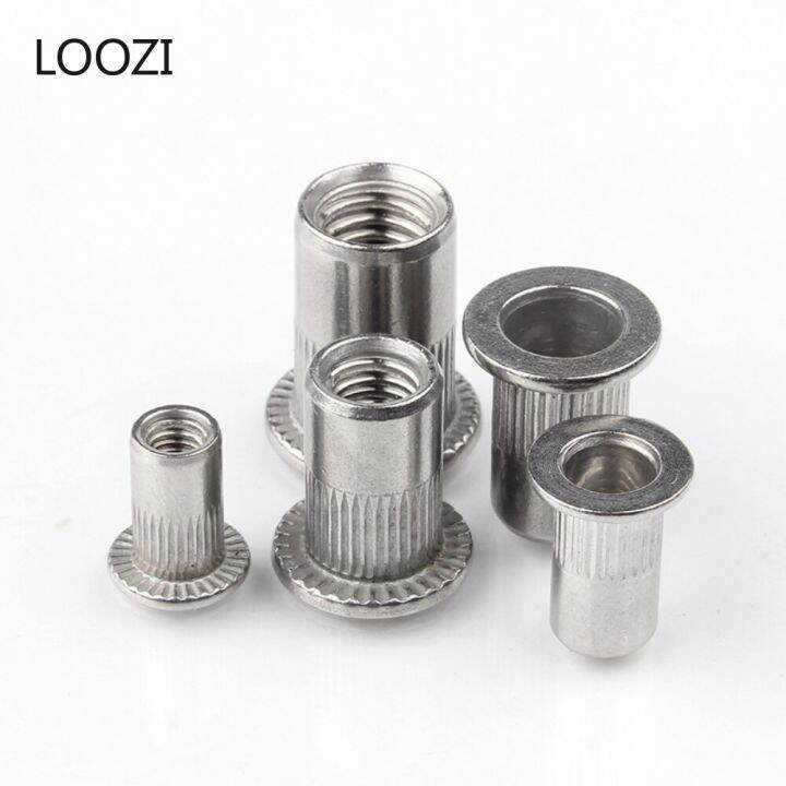 m3-m4-m5-m6-m8-m10-304-stainless-steel-rivnut-flat-head-threaded-nut-vertical-stripe-rivets-insert-nutsert-cap-rivet-nuts-nails-screws-fasteners