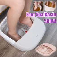 220V 50Hz 5.7L Portable Electric Bathtubs Foot Soaking Bucket Foaming Bump Massage Heating Red Light Irradiation Household Sauna 500W