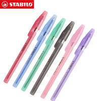 6ชิ้นล็อต Stabilo 808ปากกาลูกลื่นได้อย่างราบรื่นป้องกันไฟฟ้าสถิตย์สีปากกาสแตนเลสปลายปากกาหลากสีเลือก