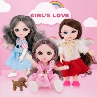 (Popular toys) 16เซนติเมตรสีชมพูน่ารักเจ้าหญิงตุ๊กตา1/12 BJD สาวสวมใส่เสื้อผ้ารองเท้าอุปกรณ์สุนัขที่สามารถเคลื่อนย้าย13ข้อต่อของเล่น Diy สำหรับเด็กของขวัญที่ดีที่สุด