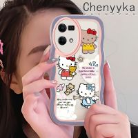 เคส Chenyyka สำหรับ OPPO Reno 7 4G Reno 8 4G F21 Pro น่ารักลายการ์ตูนเฮลโลคิตตี้สุดสร้างสรรค์ขอบเคสโทรศัพท์โปร่งใสซิลิโคนนิ่มกล่องกันกระแทกป้องกันเลนส์กล้องเคสใสสีสันสดใส