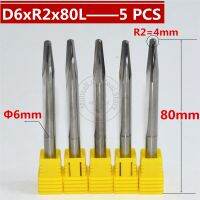 5 PCS-6mm * R2 * 80L CNC คาร์ไบด์ End Mill บิตเราเตอร์แทรกงานไม้ เครื่องตัดปลายจมูกเรียว บรรเทาลึก พีวีซี MDF