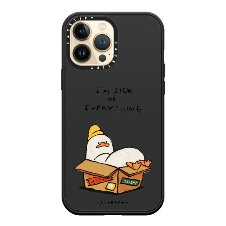 Casetify FRAGILE by SSEBONG 13 Pro Max Impact Case สี Matte Black