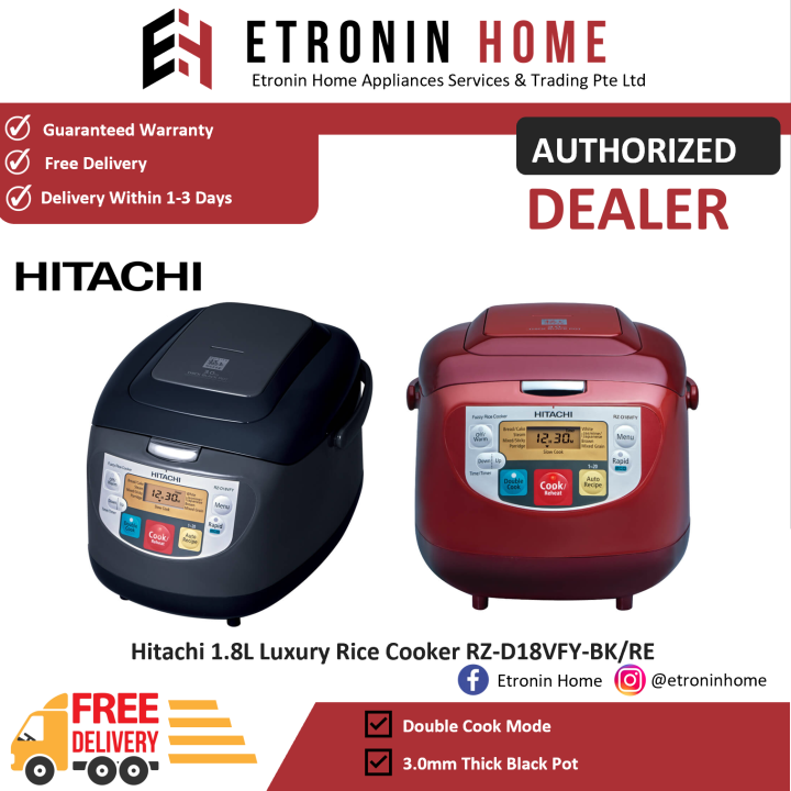 Hitachi 1.8L Luxury Rice Cooker RZD18VFYBK/RE Lazada Singapore