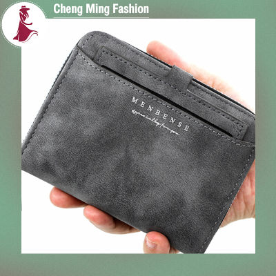 Cheng Ming กระเป๋าผู้ชายแบบสั้น Dompet Koin พับได้อเนกประสงค์,กระเป๋าลำลองหลากช่องเสียบบัตรทันสมัยความจุมาก