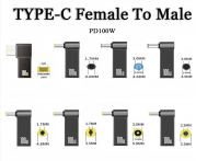 PD 100W แล็ปท็อปอะแดปเตอร์ตัวเชื่อมต่อ USB Type-C หญิงชาย DC ปลั๊กแจ็ค Converter สำหรับ Lenovo/HP/DELL
