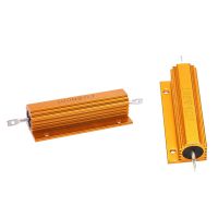 2 Pcs Gold Aluminum Clad Power Resistor Resistance 100W, 4 Ohm 4R &amp; 8 Ohm 8R