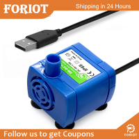 Foriot  สัตว์เลี้ยงปั๊มน้ำพุเงียบ DC5V 1.5W ที่ดื่มน้ำสัตว์เลี้ยงปั๊มทดแทน (160L/ชม.) USB ปั๊มน้ำมีอินดิเคเตอร์ LED ที่ให้อาหารสัตว์น้ำ