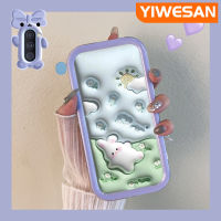 YIWESAN เคส M01s ปลอกสำหรับ Samsung กาแลคซี A10s M11 A11การ์ตูน3D ดอกไม้กระต่ายน้อยสีสันสดใสนิ่มสำหรับเลนส์กล้องมอนสเตอร์ตัวกันกระแทกแบบใสเคสมือถือเรียบง่ายฝาครอบป้องกันซิลิโคนความคิดสร้างสรรค์โปร่งใสปลอก