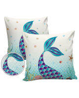 24pcs เก้าอี้สวนกลางแจ้งกันน้ำเบาะรองนั่ง Mermaid Ocean Coral SHELL ปลาดาว Home Decor 40455060หมอน Case