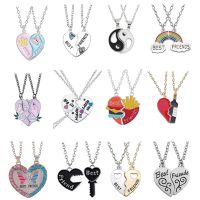 Fashion Best Friends Honey Love Couple Pendant Necklace 2 Pcs/ Set Chain Choke Broken Heart BFF Good Friendship Jewelry Gift