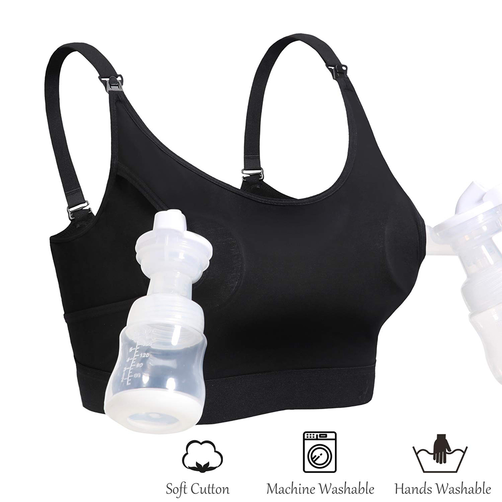 Hands Free Pumping & Nursing Bra Lupantte Adjustable Breastfeeding Bra for Holding Breast Pumps Like Spectra Ameda Philips Avent Medela Small Bellababy,etc. Lansinoh 