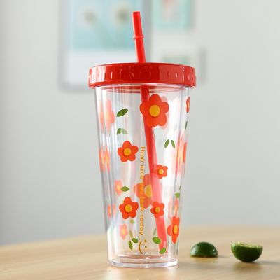 Tumbler With Straw Glitter Flash Shiny Straw Cup Plastic Tumbler Coffee Cup With Lid Fashion Straw Cup Gift Support Free BPA