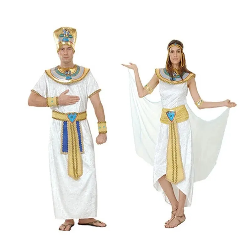 Men's Egyptian Costume Ancient Robe Pharaoh Egypt King Set Halloween Fancy  Dress