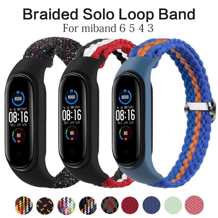 Bracelet for Mi band 7 6 NFC Strap Elastic Braided Solo Loop Nylon correa  Mi band4 miband 5 Wristband for xiaomi Mi band 3 5 6 7