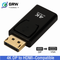 Grwibeou 4K DisplayPort To HDMI-Compatible Adapter Cable 1080P DP To HDMI-Compatible Video Audio Converter สำหรับ PC แล็ปท็อป