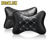 2022 New Mini Universal Car Headrest Support Neck Pillow Both Side PU Leather Auto Head Neck Pillow Pad for 4 Seasons