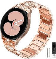 Gelang berlian untuk jam Samsung Galaxy 20/22mm Klasik 4 6/5/pro/46mm/42mm/aktif 2/s3 tali logam Huawei GT/2/GT2/3 Pro