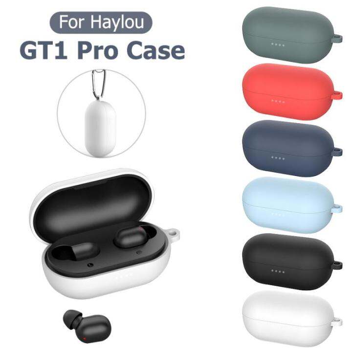 หูฟังทนต่อการแตกหลายสีที่ทนทานสำหรับเคส-haylou-ที่เก็บของ-gt1ซิลิโคนอุปกรณ์หูฟังบลูทูธ