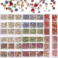 Multi-Shaped Flat Back Glitter Nail Rhinestones AB/Colorful Crystal Gems 3D Nail Art Micro Diamond Manicure DIY Charms Accessory