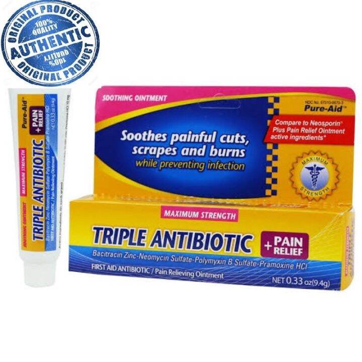 PURE AID Antibiotic Ointment Pain 9.4g Lazada PH