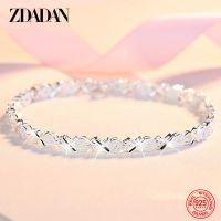 ZDADAN 925 Sterling Silver Bracelet Chain For Women Fashion Wedding Jewelry Gift