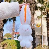 【YF】 2in1 Strawberry Rabbit Plush Toy Soft Flip Carrot to Bunny Cosplay Pillow Cute Stuffed Lop Ear Animal Plushie Doll