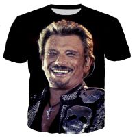 2021 Hot Sale Singer Johnny Hallyday 3d Printed T-shirt Unisex Fashion Casual Round Neck Sweatshirt Hip-hop Short Sleeve Tops