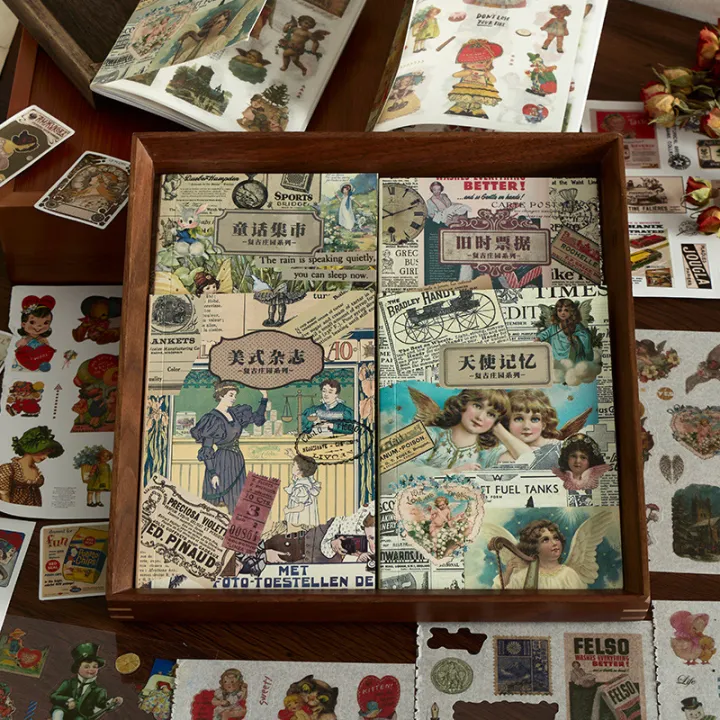 RHS Online 20 Sheets Vintage Estate Series Magazine Sticker Book Washi