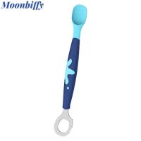 Stainless Steel Silicone Double-ended Scraping Spoon Baby Spoon Childrens Feeding Tableware Baby Food Accessories Cosas De Bebe Bowl Fork Spoon Sets