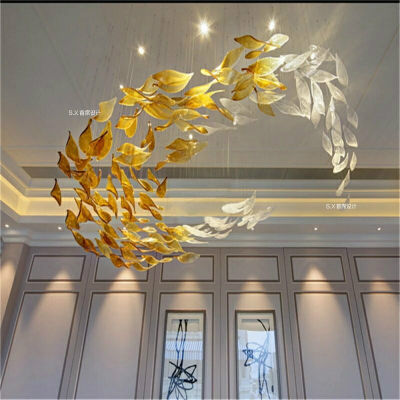Glass decorated chandelier sand table conference room front desk living room dining room villa art lamps lobby sales office hote