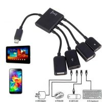 △♨□ Z50 4 Port USB OTG Host Hub Adapter Cable Micro USB OTG Charge HUB for smartphone and tablet