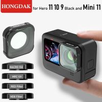 ♚ HONGDAK 15x HD Macro Filter สำหรับ GoPro Hero 11 10 9 Black สำหรับ Go Pro 11 Fuchsia JSR Original Filter Mini Action Camera อุปกรณ์เสริม