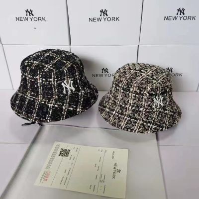 Bucket hat ขนสัตว์ใหม่แฟชั่นฤดูหนาวหมวก หมวกคลาสสิกโลโก้ NY สําหรับผู้หญิง