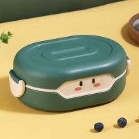 ❁ Cartoon 3 Partition Plastic Kids Lunch Box Leak-Proof Children Bento Box Student Food Container Microwave Kawaii Lunchbox