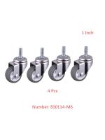 ❡ 4 Pcs/Lot Casters 1 Inch Gray Tpe Screw Caster M6 Silent Wheel Diameter25mm Household Universal Wheel