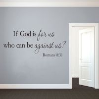 Classic Wallpaper Stickers for Bedroom Living Room TV Wall bible series Quotes 39;if god 39; Art Wall Stickers Home Decor