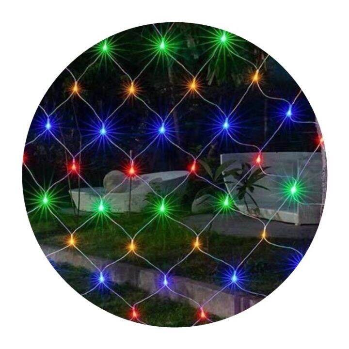 Colorful Net Christmas Lights Outdoor Fairy String Mesh Light Plug in