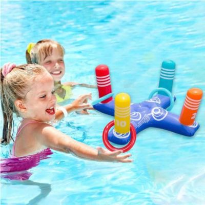 DYJJD Inflatable Children Ring Toys 4PCS Rings Plaything Air Mattress Party Props Throw Pool Game Swimming Pool Floating Ring Inflatable Ring Toys Rin