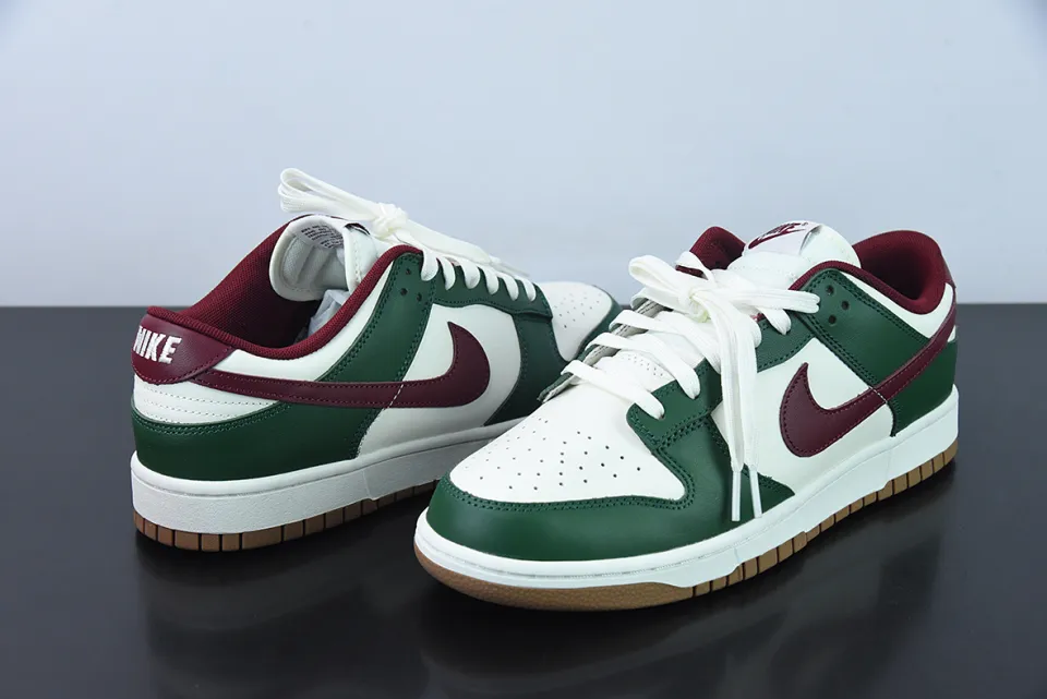 Nike Dunk Low Gorge Green White Team Red FB7160-161